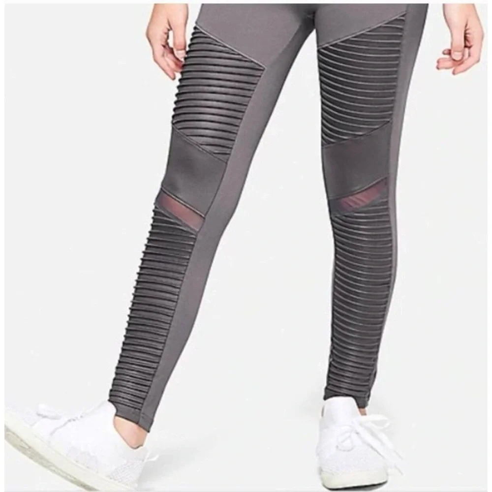 Girls JUSTICE Grey Moto Leggings Size 12 Fits Me As A  S/XS Adult